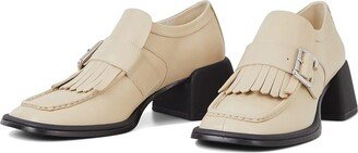 Ansie Fringe Leather Loafer (Biscotti) Women's Shoes