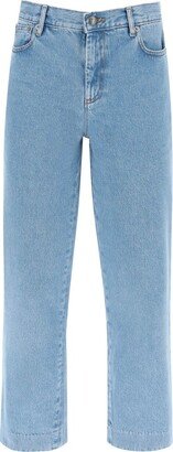 High-Waisted Straight-Leg Jeans-AB