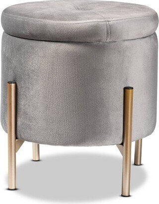 Malina Velvet Metal Storage Ottoman