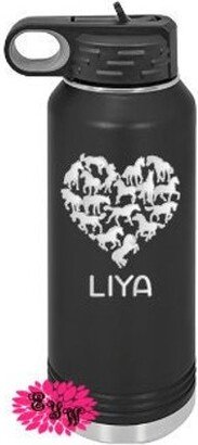 Engraved Bottle, Personalized Horse Etched Water Bottle With Straw, 4