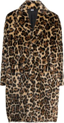 Leopard-Print Button-Up Coat