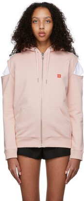 Pink Logo Cut-Out Zip Hoodie