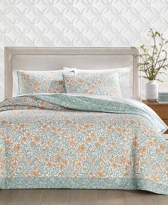 Larkspur Reversible Quilt, King, Created for Macy's