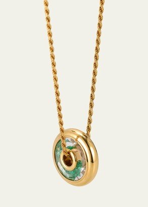 18k Yellow Gold Emerald Shaker Pendant Necklace