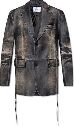 Cameron Single-Breasted Leather Coat