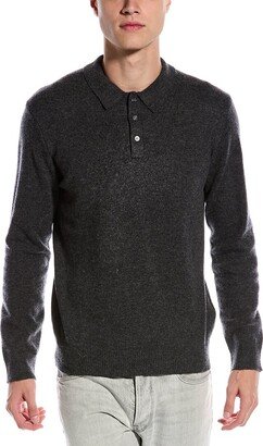 Brushed Wool-Blend Polo Sweater