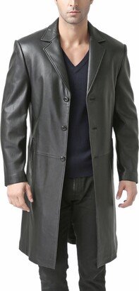 Bgsd Men Classic Leather Long Walking Coat