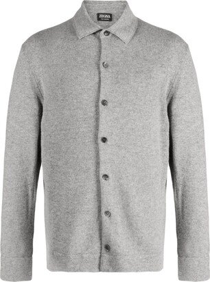 Classic-Collar Cashmere Cardigan-AA