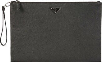 Logo Saffiano Clutch Bag