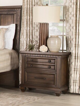 Furniture Bennington Acacia Brown Rectangular 2-drawer Nightstand