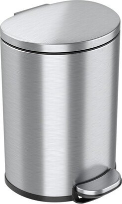 Step Pedal Bathroom Trash Can with AbsorbX Odor Filter and Removable Inner Bucket 3 Gallon Semi-Round Stainless Steel