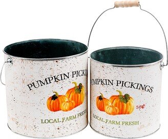 IH Casa Decor Round Metal Pumpkin Pickings Bucket