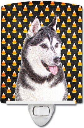 Candy Corn Halloween Alaskan Malamute Ceramic Night Light