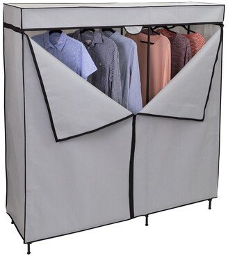 60-Inch Wide Double Door Portable Wardrobe Closet With Cover