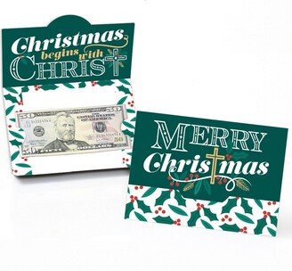 Big Dot Of Happiness Religious Christmas - Merry Christmas Cross Money & Gift Card Holders - Set of 8