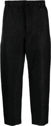 Patterned-Jacquard Tapered Trousers
