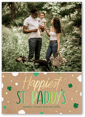 St. Patrick's Day Cards: Cute Confetti St. Patrick's Day Card, Beige, 5X7, Luxe Double-Thick Cardstock, Square