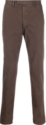 Mid-Rise Tapered Trousers-BK