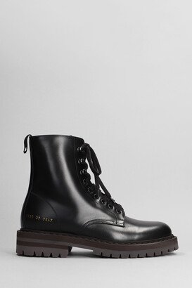 Combat Boots In Black Leather-AL