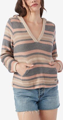 Juniors' Catamaran Striped Hooded Sweater