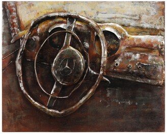 Benz Mixed Media Iron Hand Painted Dimensional Wall Art, 32