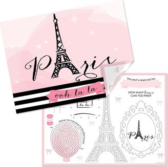 Big Dot Of Happiness Paris, Ooh La La - Paper Party Coloring Sheets - Activity Placemats - Set of 16