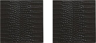 Posh Trading Company Set Of Two Coasters - Faux Python Black