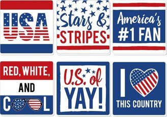 Big Dot Of Happiness Stars & Stripes - Usa Patriotic Party Decorations - Drink Coasters - Set of 6