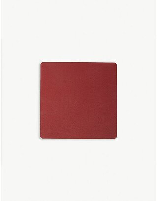 Lind Dna Red Nupo Square Leather Coaster
