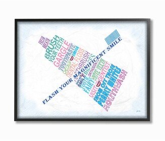 Home Decor Flash Your Smile Typography Bathroom Framed Giclee Art, 16 x 20