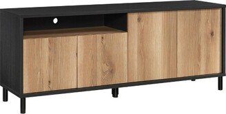 Acadia Way Modern TV Stand for TVs up to 65 with Doors Raven Oak