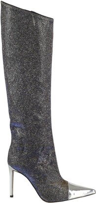 Pointed-Toe High-Knee Boots-AB