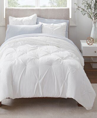 Simply Clean Antimicrobial Pleated Queen Bed in a Bag Set, 7 Piece