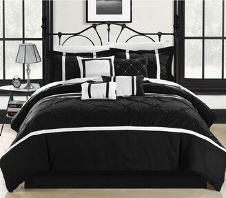 Wright 12 Piece Pinch Pleated Comforter Set Bed in a Bag