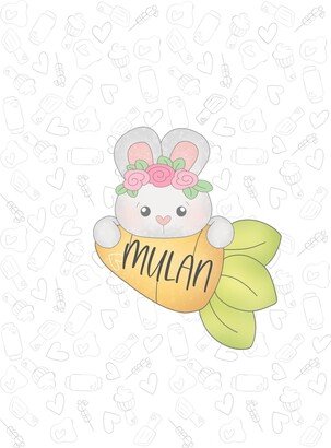 Floral Carrot Bunny Plaque 2022 Cookie Cutter