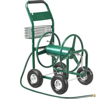 Garden Water Hose Reel Cart 300FT Outdoor Heavy Duty Yard Planting W/Basket