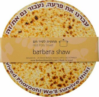 Passover Matzah Round Hot Pot Stand/Trivet With Hebrew Saying