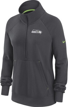 Dri-FIT Premium (NFL Seattle Seahawks) Women's 1/2-Zip Pullover in Black