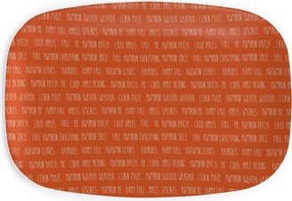 Serving Platters: Fall Typography - Orange Serving Platter, Orange