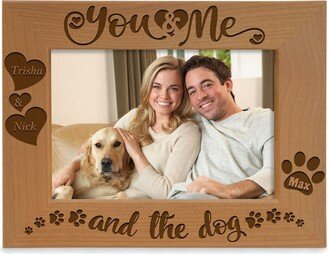 Personalized-You & Me & The Dog. Cute 4 Legged Best Friend Picture Frame. Birthday, Christmas, Housewarming Gift For Couple With A Pet Dog