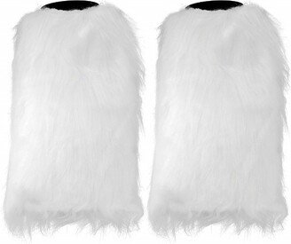 Skeleteen Boot Cuff Leg Warmers - Fluffy White Faux Fur Boots Warmer Cuffs For Women And Girls