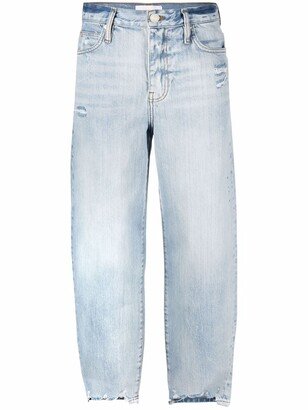 Barrel high-waist jeans