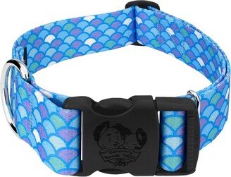 Country Brook Petz 1 1/2 Inch Deluxe Mermaid Scales Dog Collar (Medium)