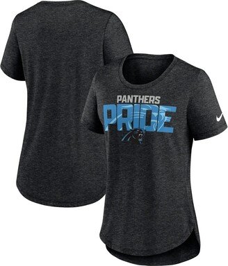 Women's Heather Black Carolina Panthers Local Fashion Tri-Blend T-shirt