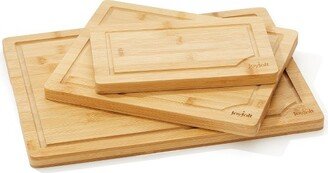 Bamboo Cutting Board Set, Wooden Cutting Boards for Kitchen Non Slip Wood Cutting Board Set