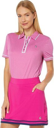 Original Penguin Golf Performance Short Sleeve Veronica Polo (Fuchsia Red) Women's Clothing