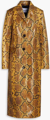 Zoie faux snake-effect leather coat