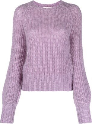 Purple Luminosity Ribbed-Knit Sweater