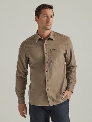 Extreme Motion All Purpose Corduroy Button Down Shirt Tan