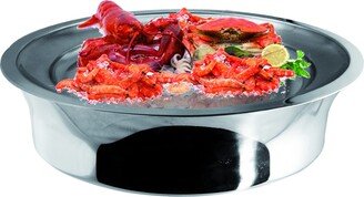 AZ200235G Giotto Round Seafood Tray, [Pack of 12], 38 x 9 cm, Stainless Steel Dishwasher Safe Tableware